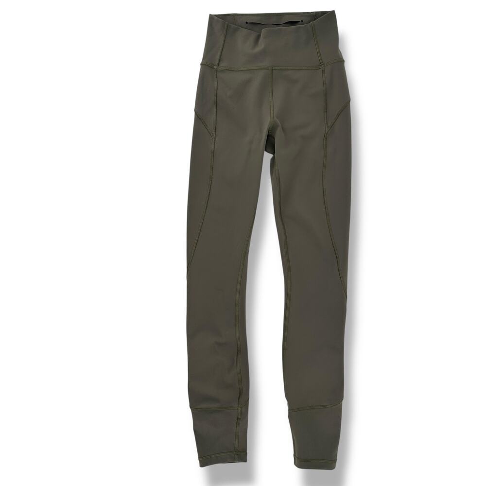 Lululemon In Movement Everlux Tight Leggings  25" Size 4 Sage Green W5anxsz5021